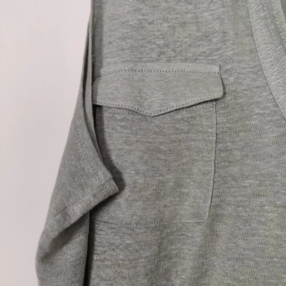 NEW Nicole Miller NY Women's Blouse Size XL Gray Linen Deep V Neck Summer Comfy - Picture 4 of 9